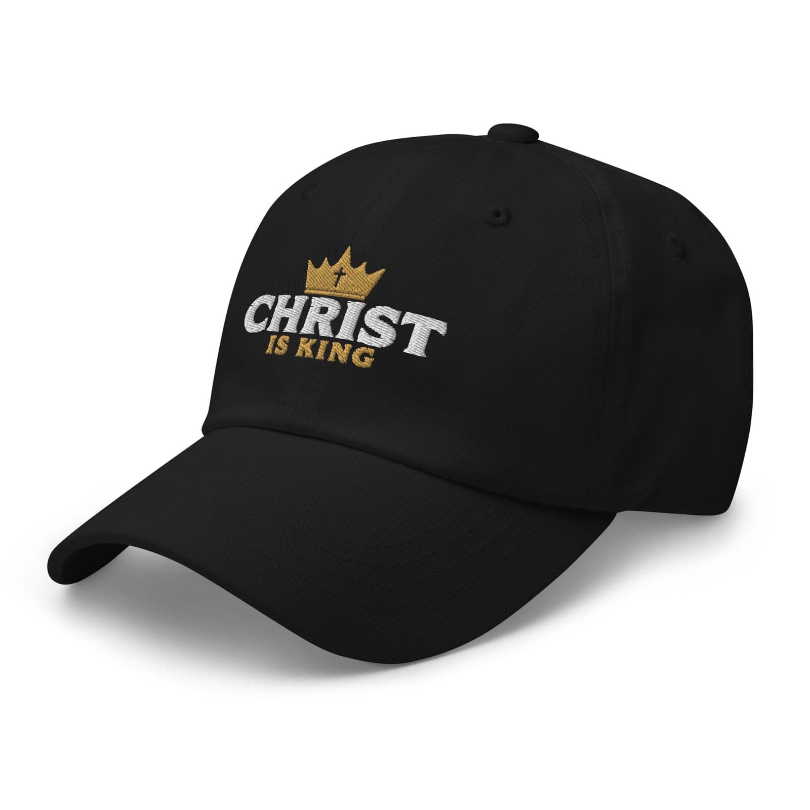 Christ Is King Hat, Black, Angle