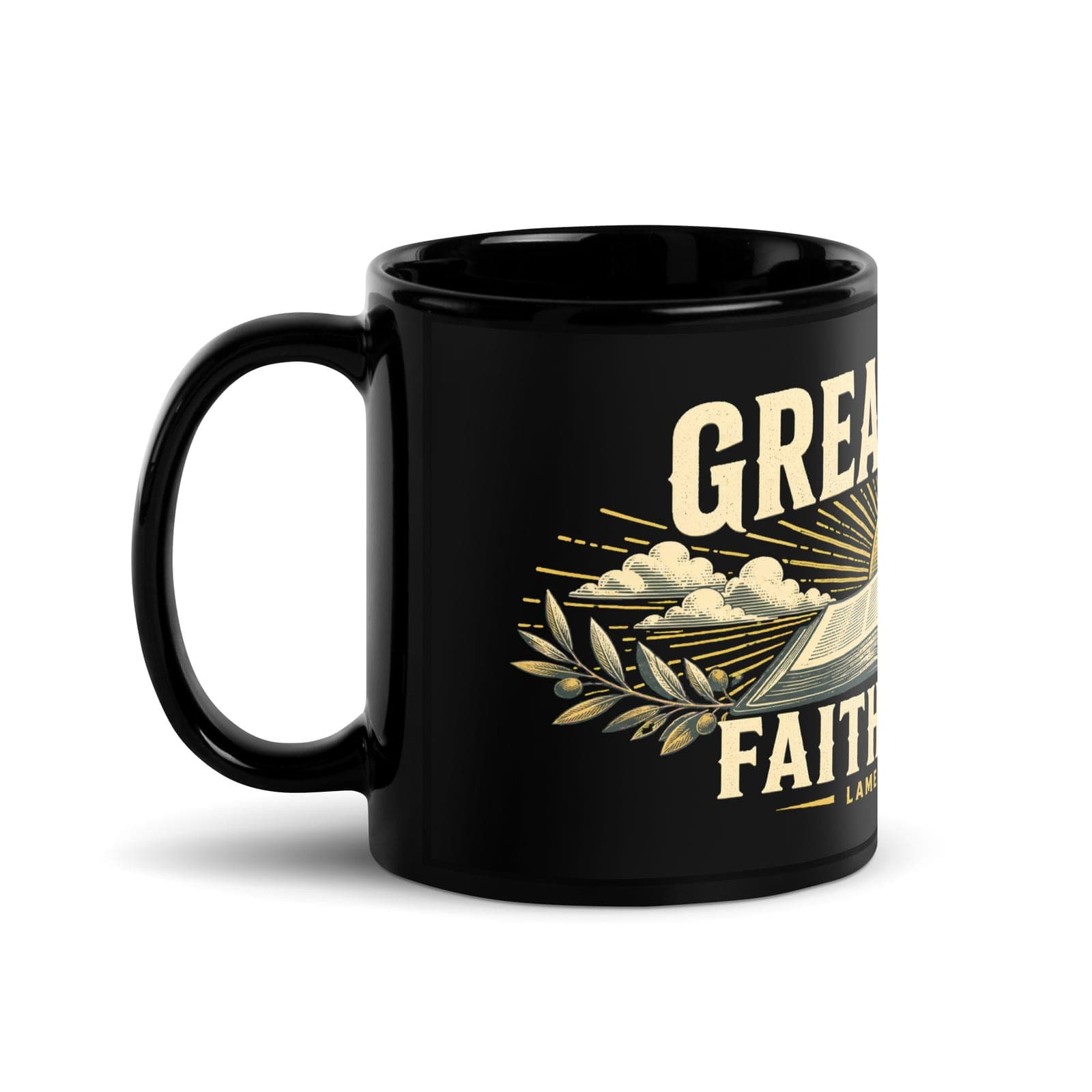 Great Is Thy Faithfulness Mug, Black, Angle