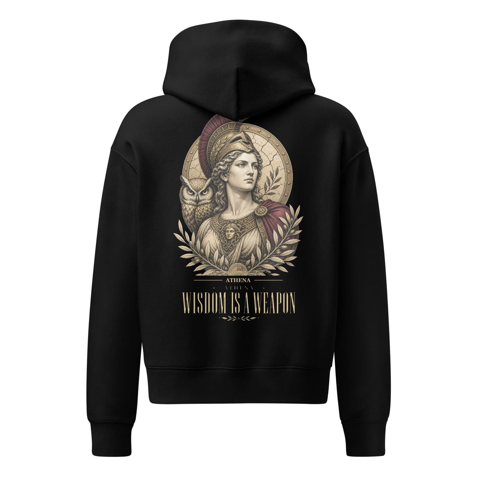 Athena's Wisdom Hoodie, Black