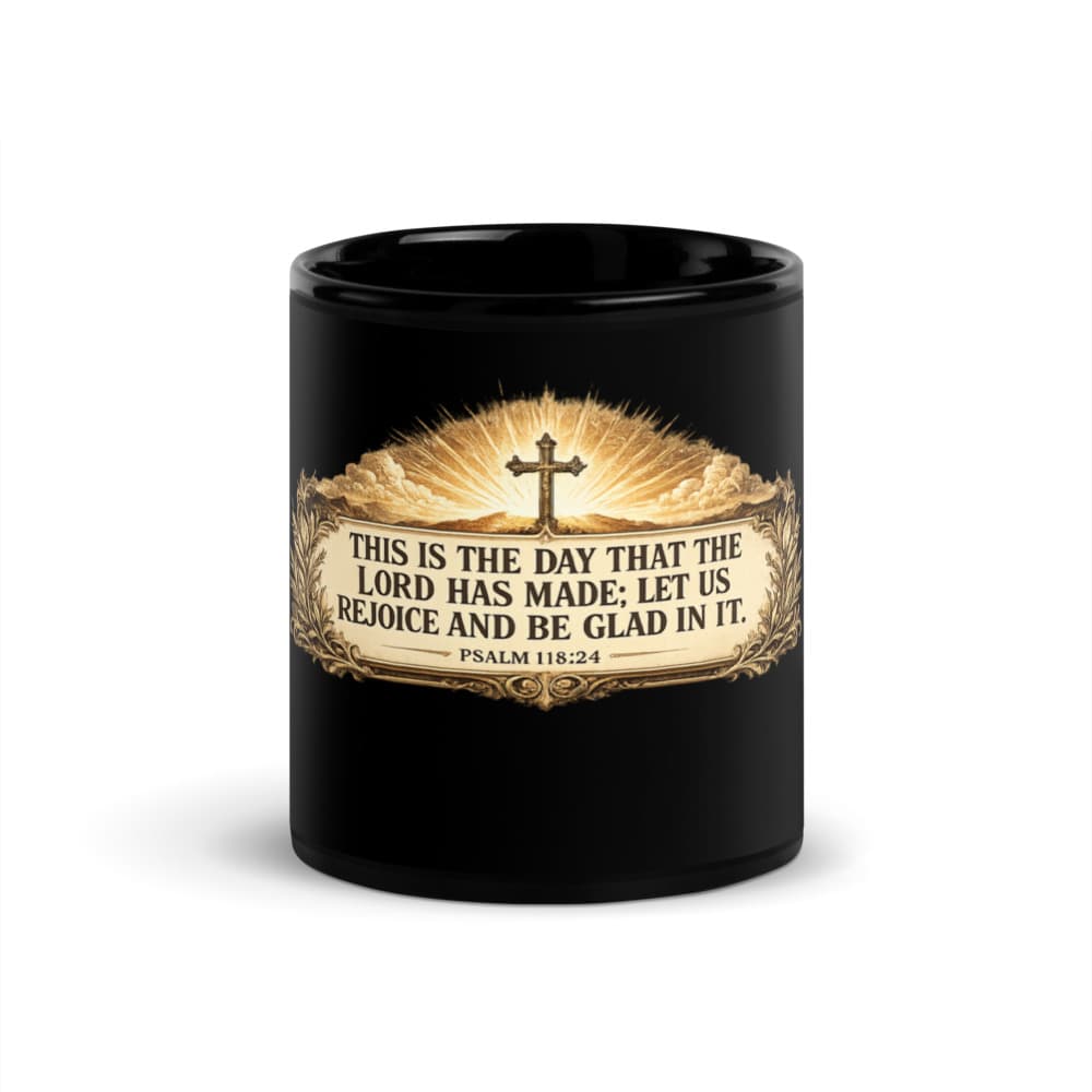 Rejoice And Be Glad Mug, Black