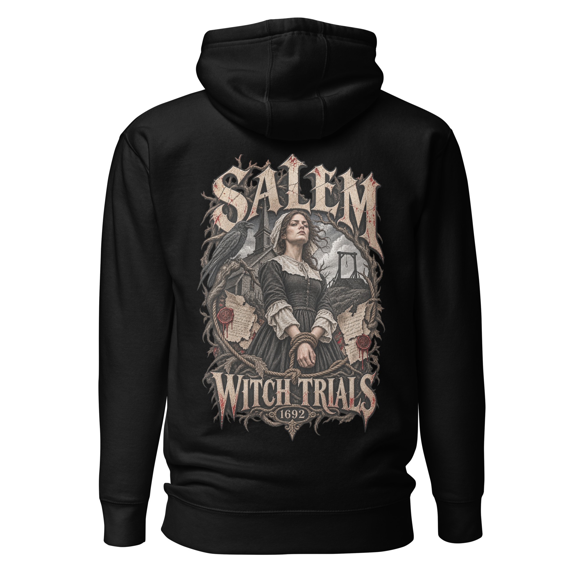 Salem Witch Trials Hoodie, Black